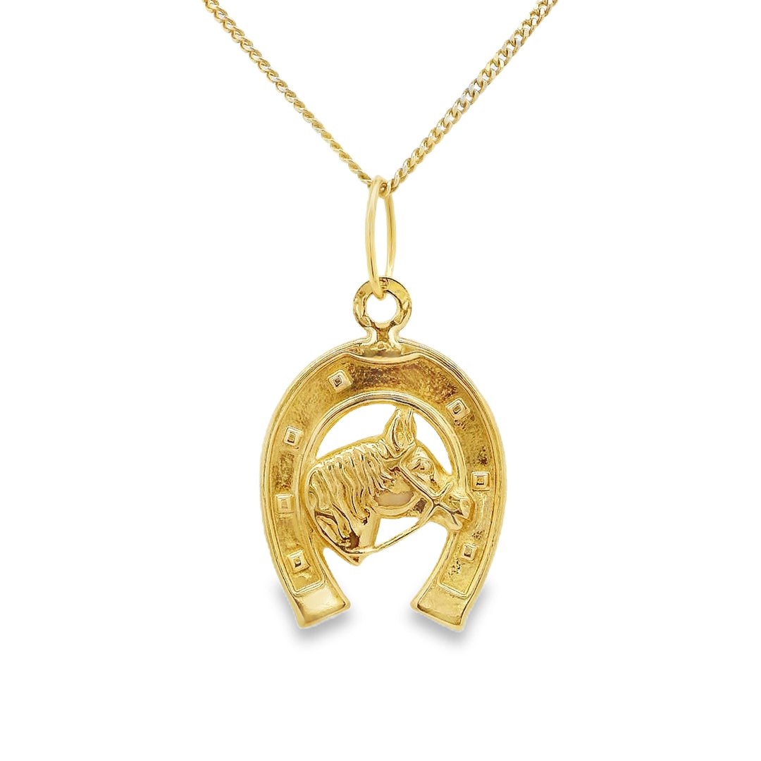 Estate - 18 Karat Yellow Gold Polished Horseshoe Pendant