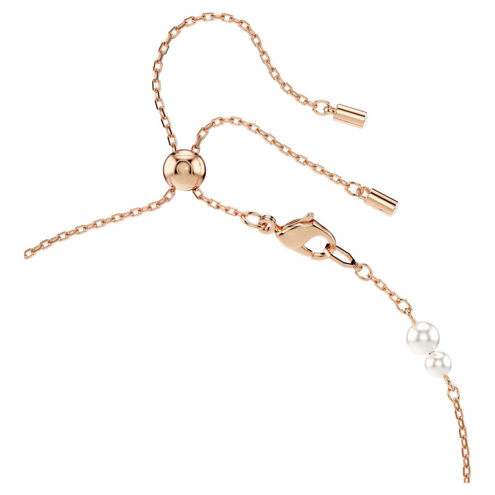 Swarovski Symbolica Rose Gold-Tone Plated Horseshoe Necklace With Clear Crystal Pearl 5741463