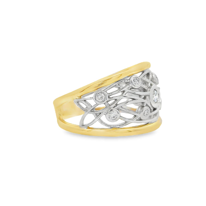 14K Yellow And White Gold 0.20 CTW Diamond Woman's Ring
