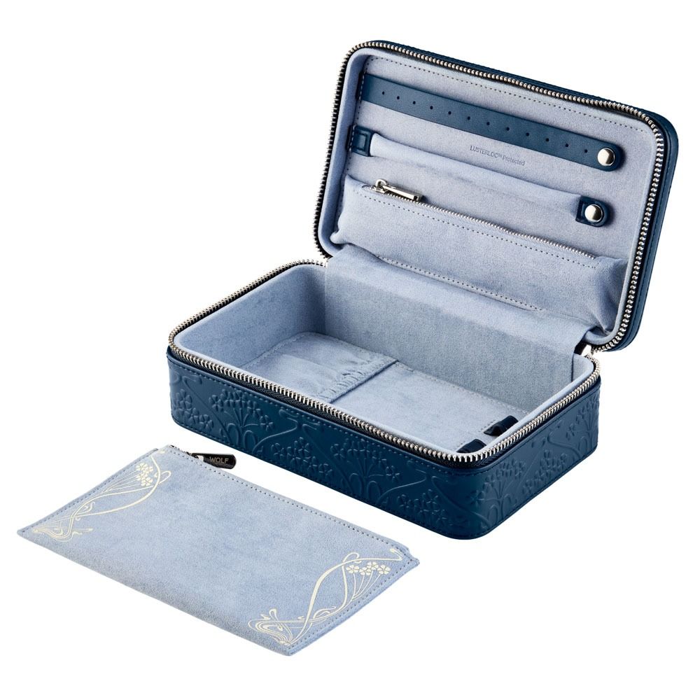 WOLF X LIBERTY All Over Ianthe Medium Jewelry Zip Case - Navy