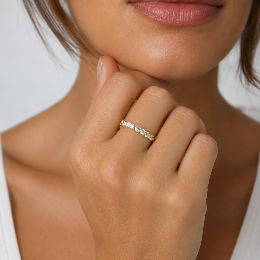 14K Yellow Gold 1.05 CTW Diamond Anniversary Ring