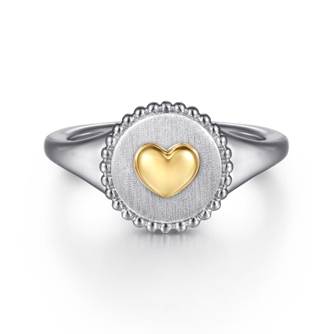 Sterling Silver And 14K Yellow Gold Gabriel & Co. Heart Ring