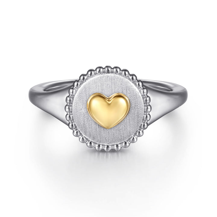 Sterling Silver And 14K Yellow Gold Gabriel & Co. Heart Ring