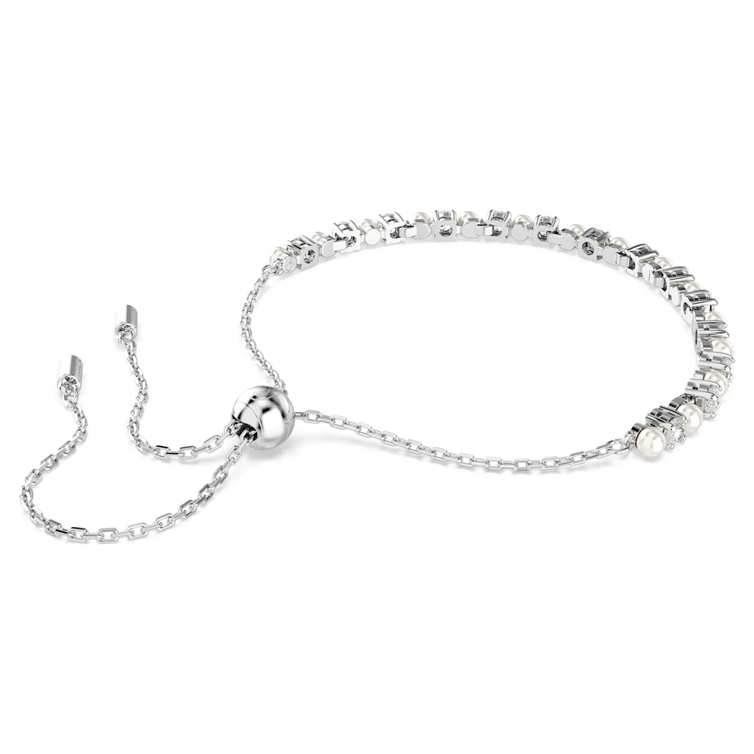 Swarovski Matrix Rhodium Plated Bracelet With Crystal Pearls And Clear Crystals 5689633