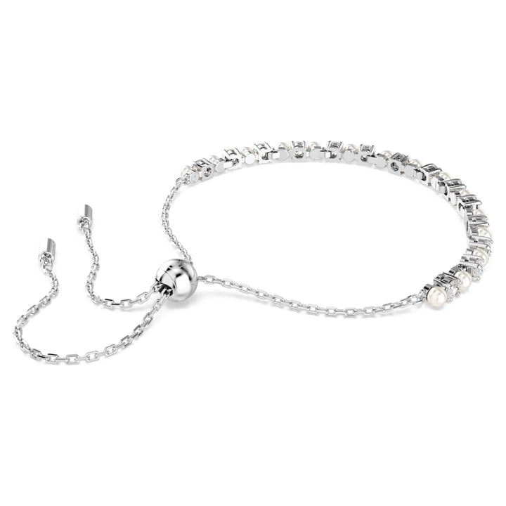 Swarovski Matrix Rhodium Plated Bracelet With Crystal Pearls And Clear Crystals 5689633