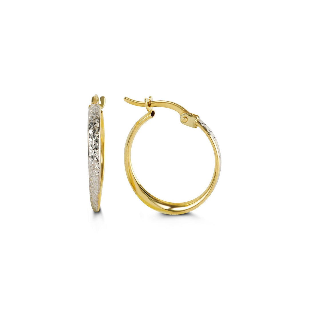 10K White Gold Small Hoop Earrings