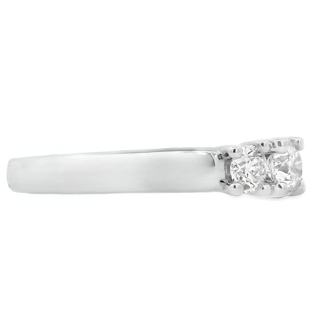 14K White Gold Three Stone 0.77 CTW Diamond Engagement Ring