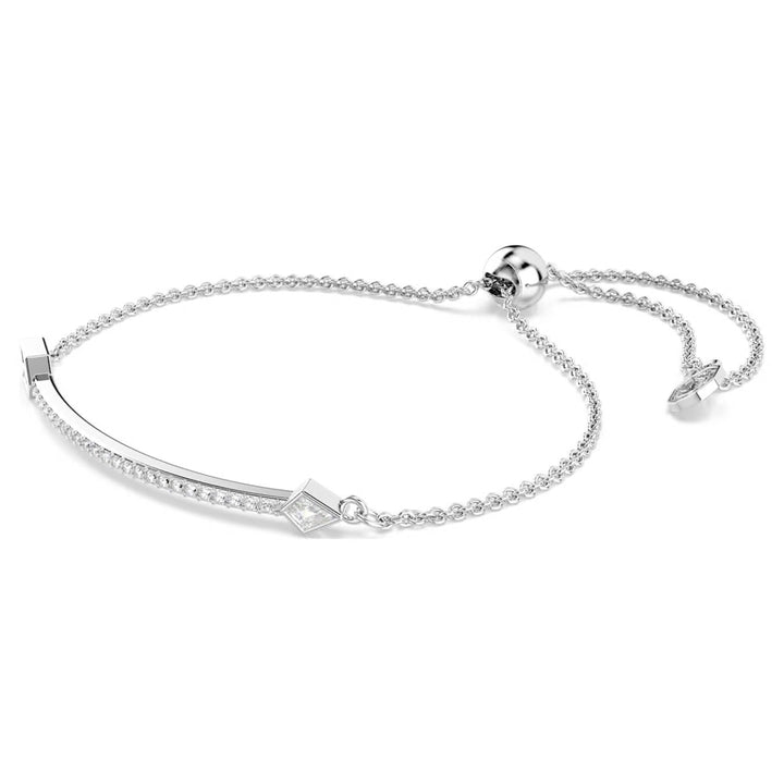 Swarovski Idyllia Rhodium Plated Arrow Bracelet With Clear Crystals 5741523