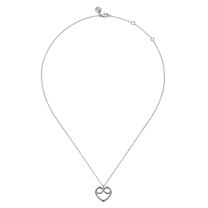 Sterling Silver Gabriel & Co. Heart Love Knot Necklace