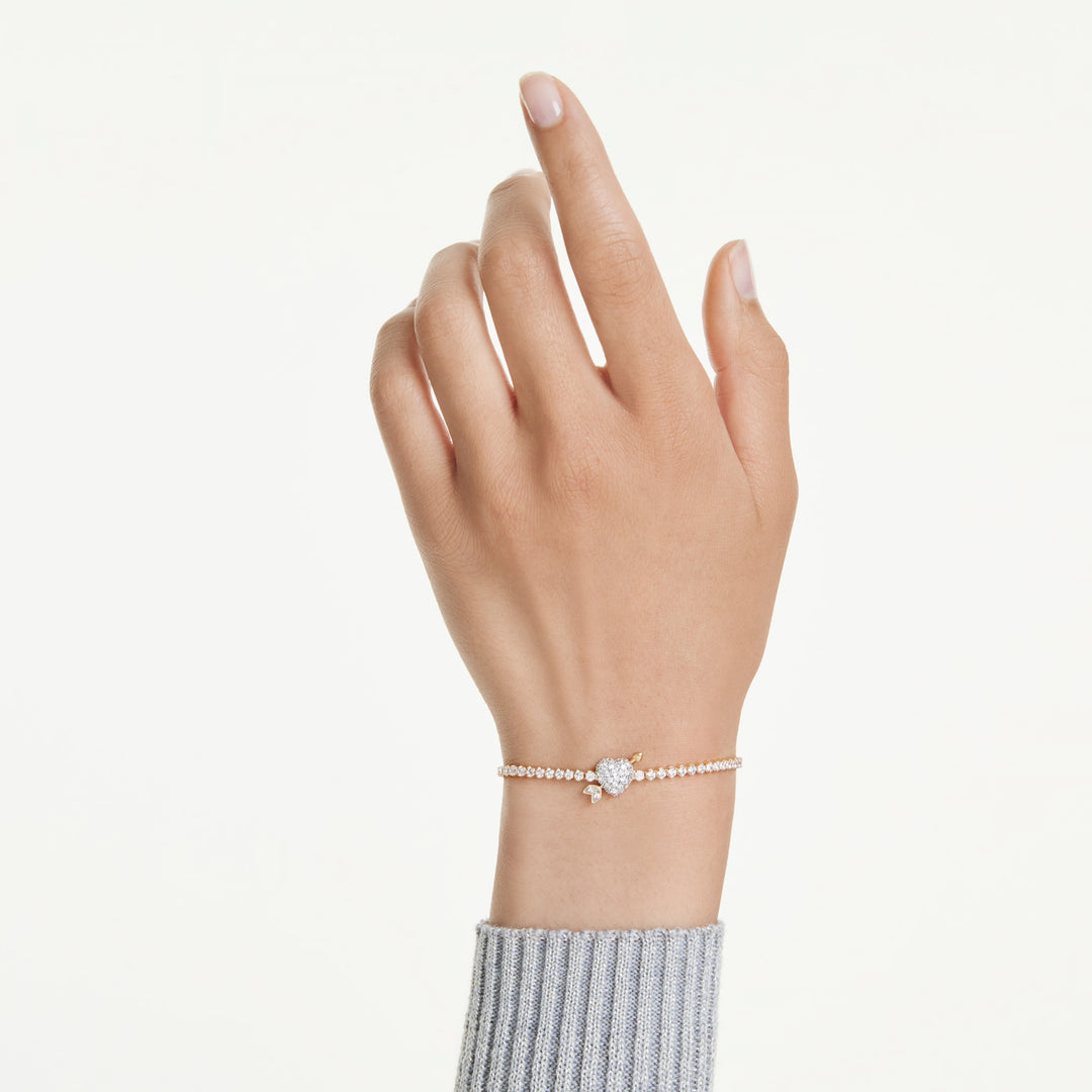 Swarovski Idyllia Gold-Tone Plated Pave Heart Bracelet With Clear Cubic Zirconia's 5744061