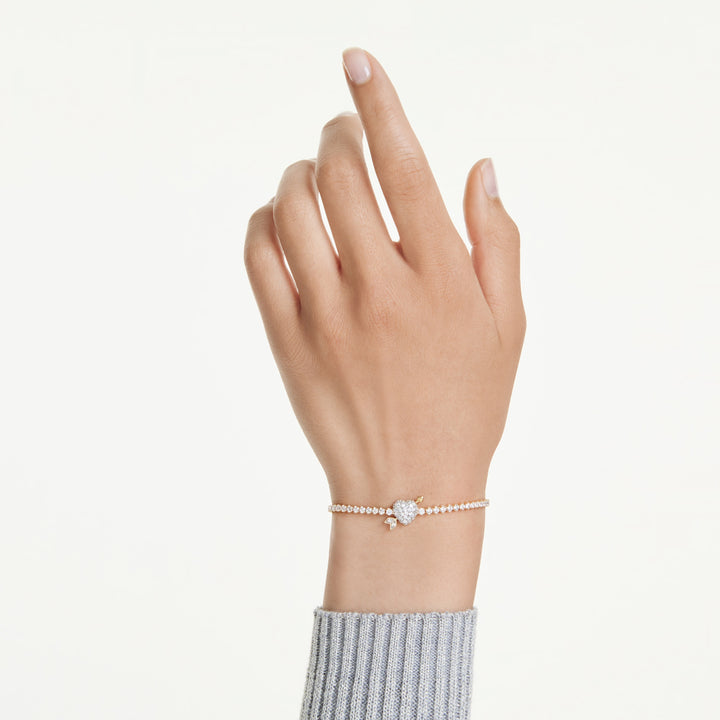 Swarovski Idyllia Gold-Tone Plated Pave Heart Bracelet With Clear Cubic Zirconia's 5744061