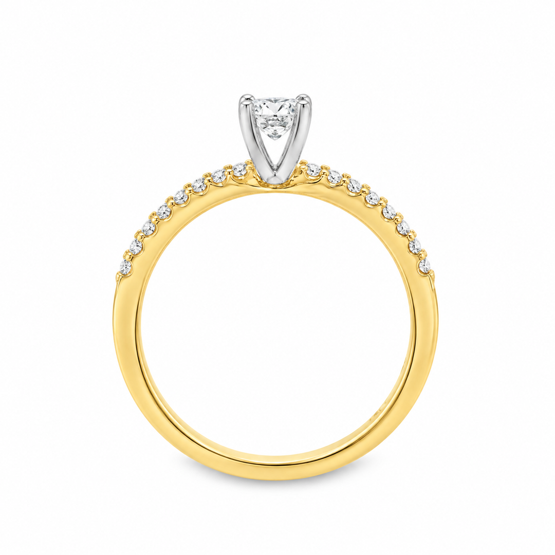 14K Yellow And White Gold 0.13 CTW Diamond Semi-Mount Engagement Ring