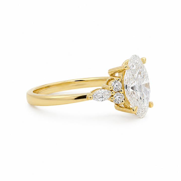 Women's 14K Yellow Gold Oval Cut 2.38 CTW LAB Diamond Engagement Ring
