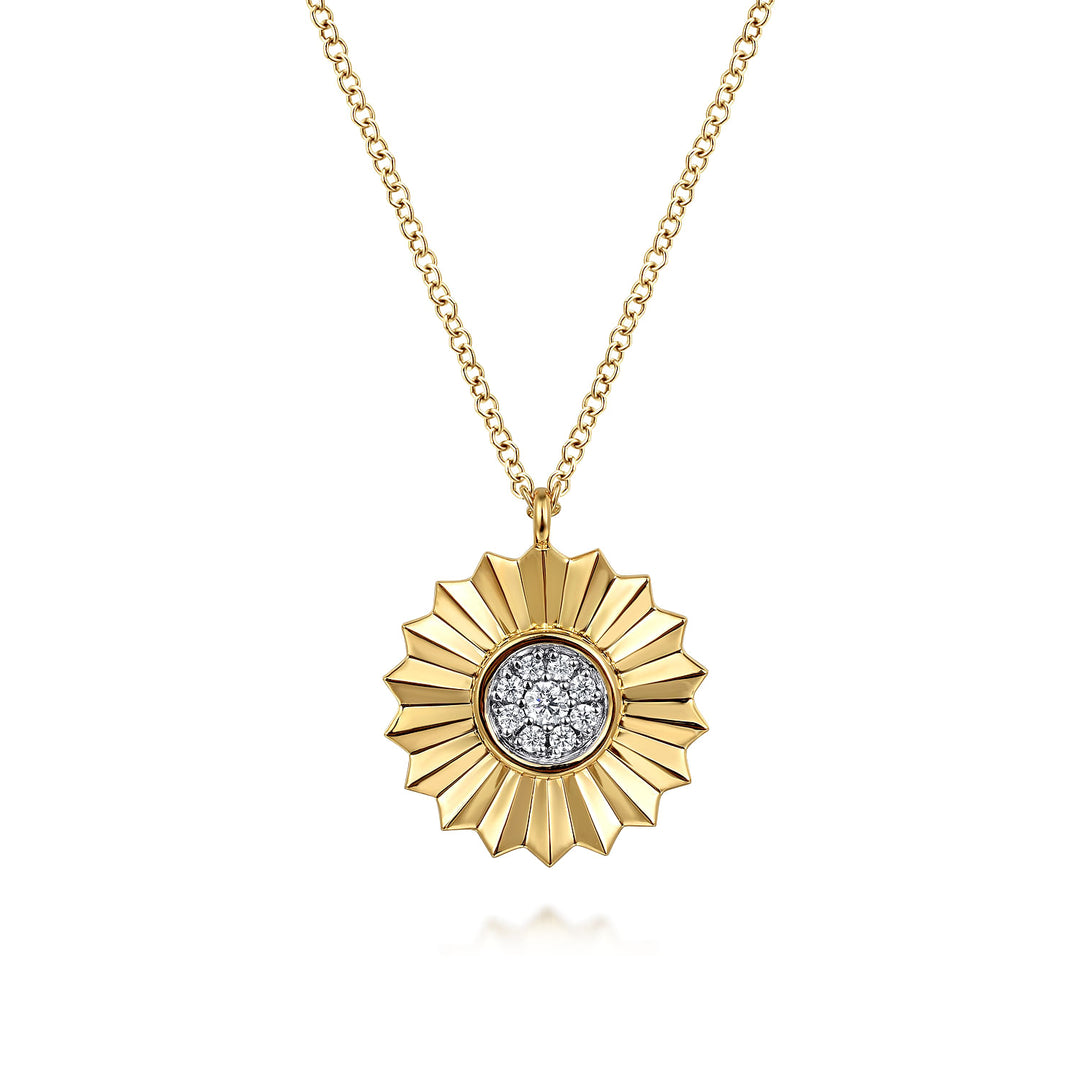 14K Yellow & White Gold  Gabriel & Co. 0.10 CTW Diamond Pendant With Chain