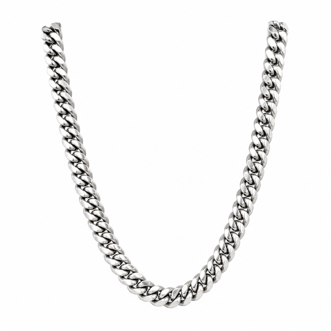 Estate - Sterling Silver Large Solid Curb Link 26" Chain