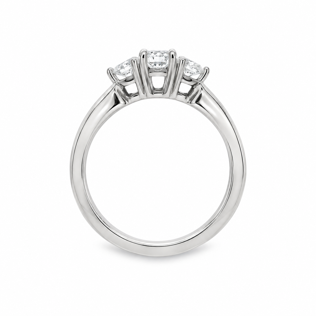 14K White Gold Three Stone 0.53 CTW Diamond Engagement Ring