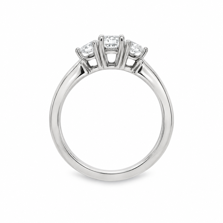 14K White Gold Three Stone 0.53 CTW Diamond Engagement Ring