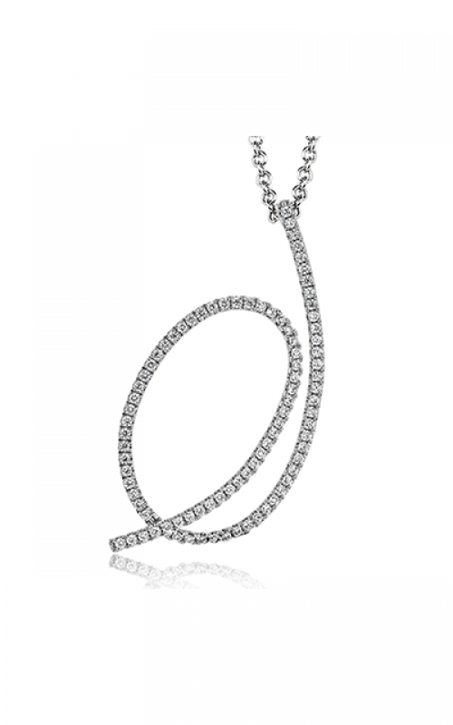 18K White Gold 0.30 CTW Diamond Set Looped Design Pendant Complete With 19" Chain