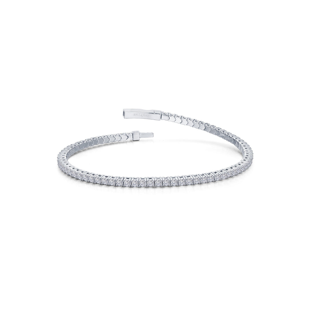 Sterling Silver Cubic Zirconia Flexible Bangle