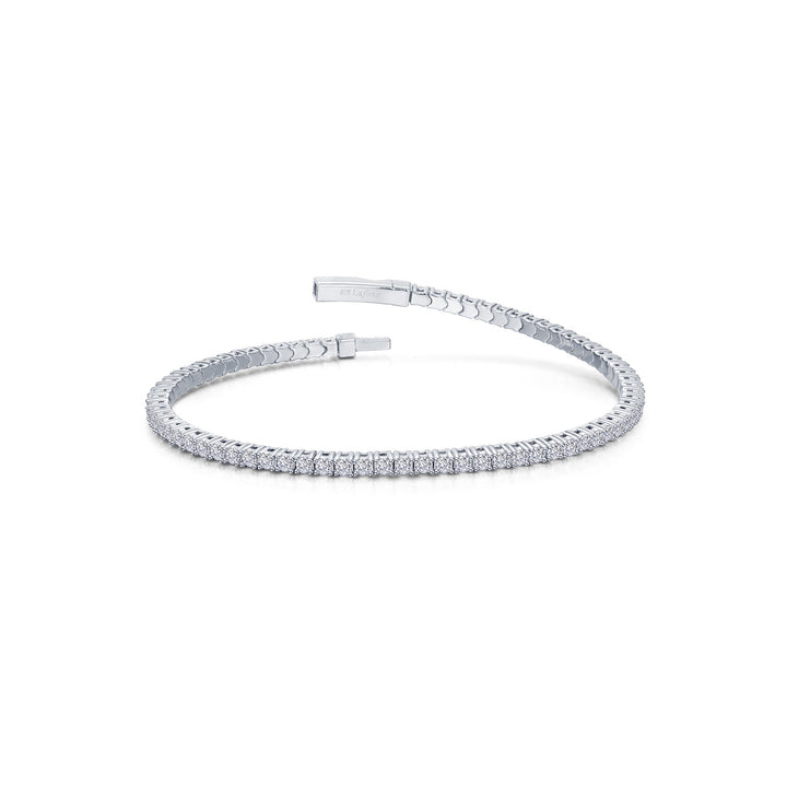 Sterling Silver Cubic Zirconia Flexible Bangle