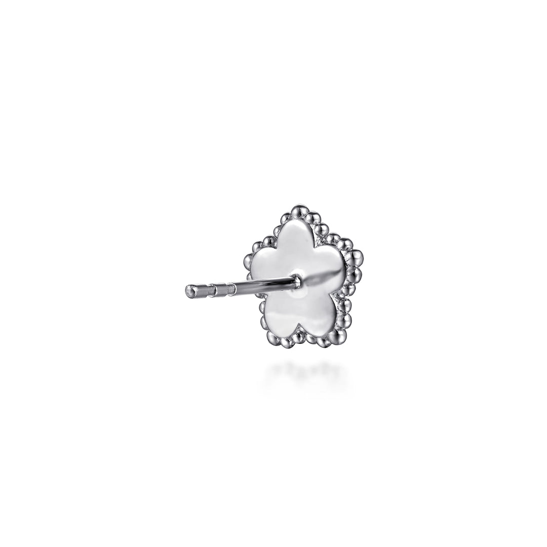 Sterling Silver Gabriel & Co. Flower Stud Earrings With Diamonds