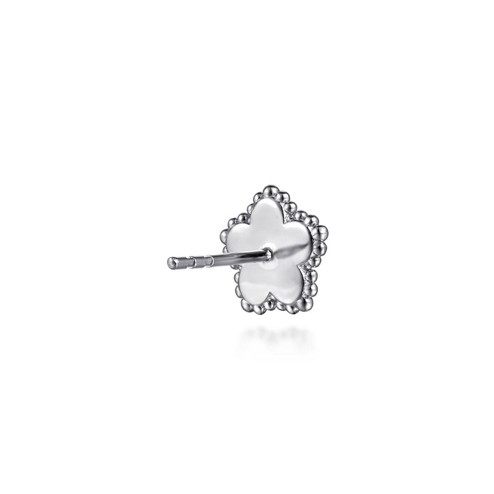 Sterling Silver Gabriel & Co. Flower Stud Earrings With Diamonds