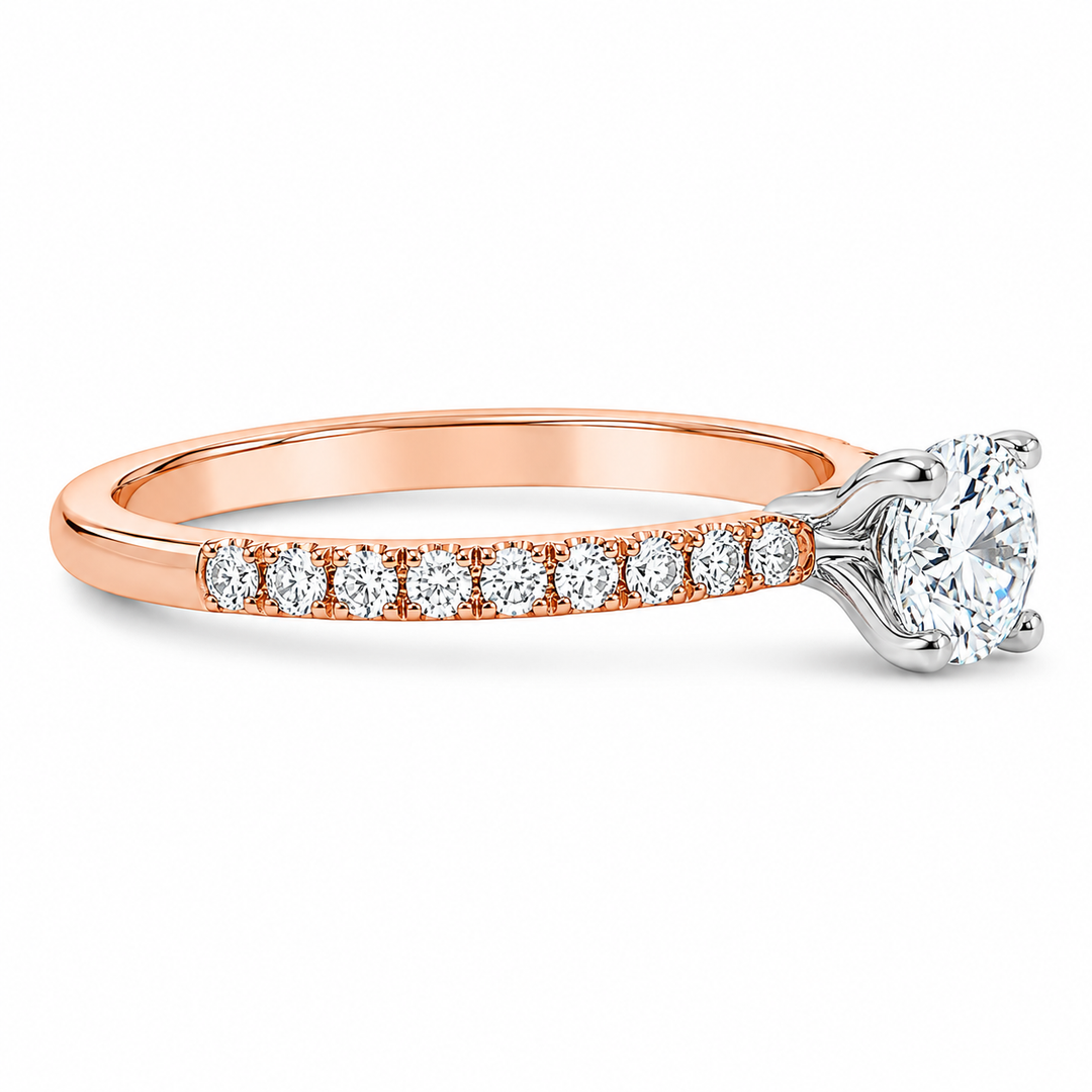 14K Two-tone Gold 0.25 CTW Diamond Engagement Ring Semi-Mount