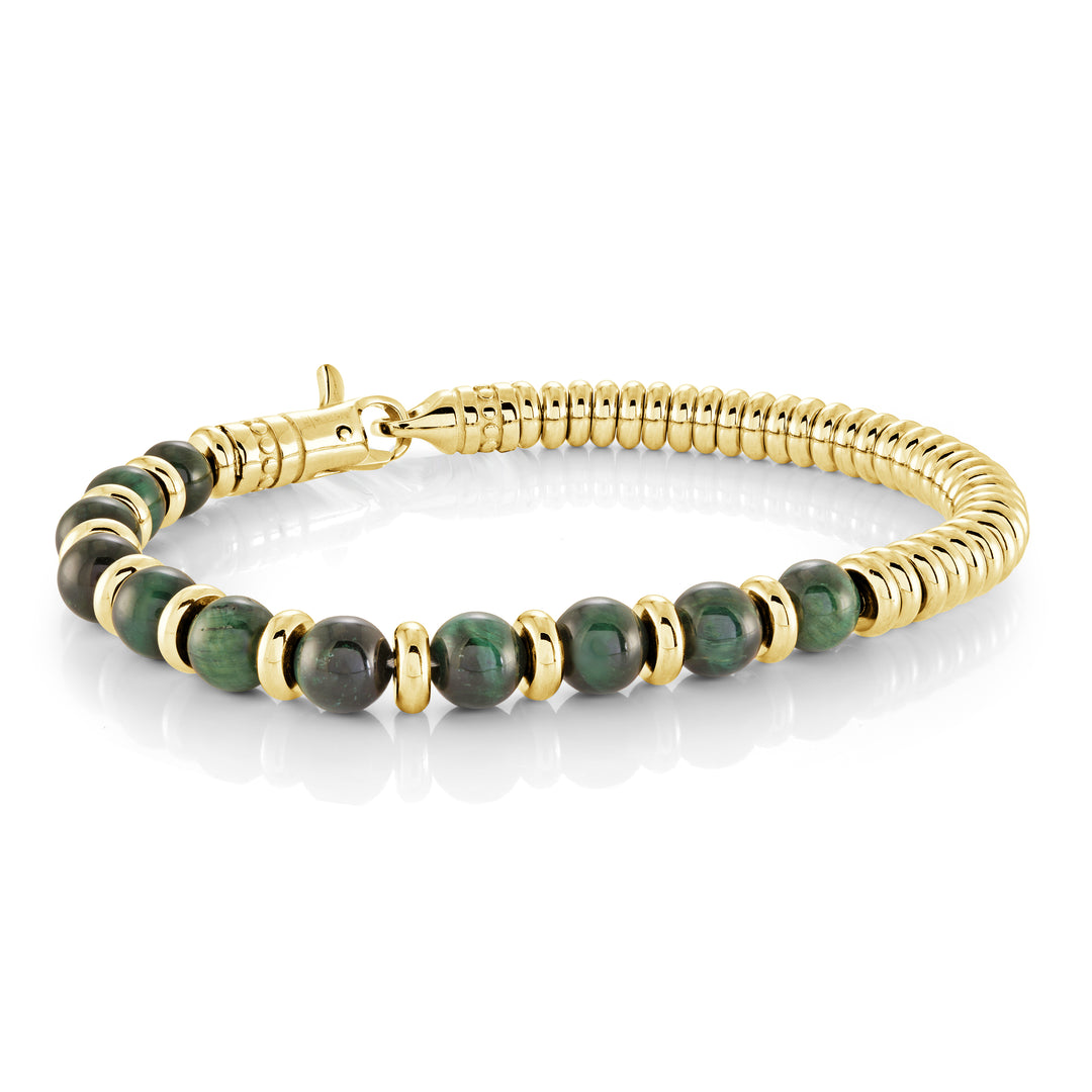 Italgem Green Tiger's Eye Beaded Bracelet