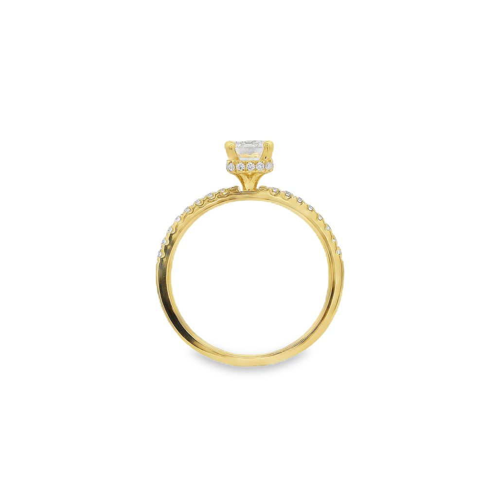 18K Yellow Gold Hidden Halo 0.21 CTW Diamond Semi-Mount Engagement Ring