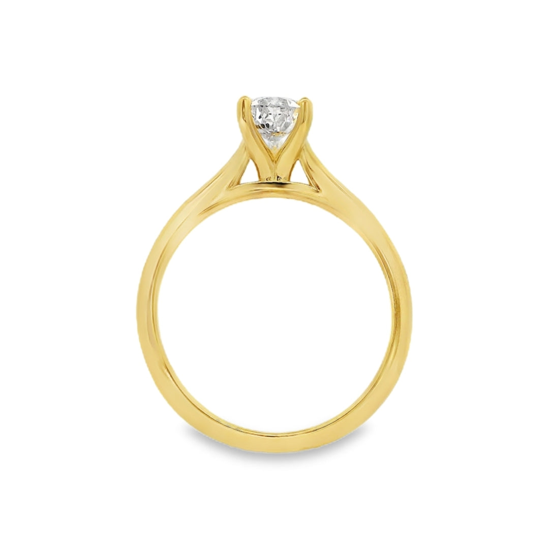 14K Yellow Gold 0.85 CTW Pear Shaped Diamond Engagement Ring