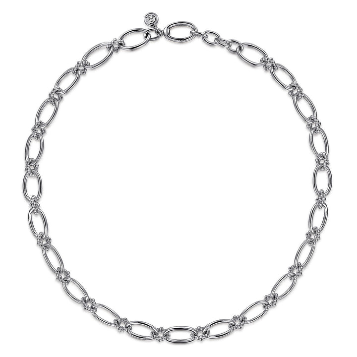 Gabriel & Co. Sterling Silver Large Fancy Oval Link Necklace