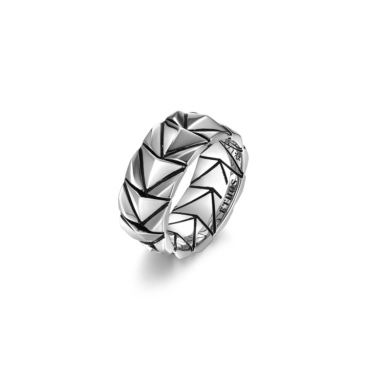 Ethos Sterling Silver Chevron Style Ring