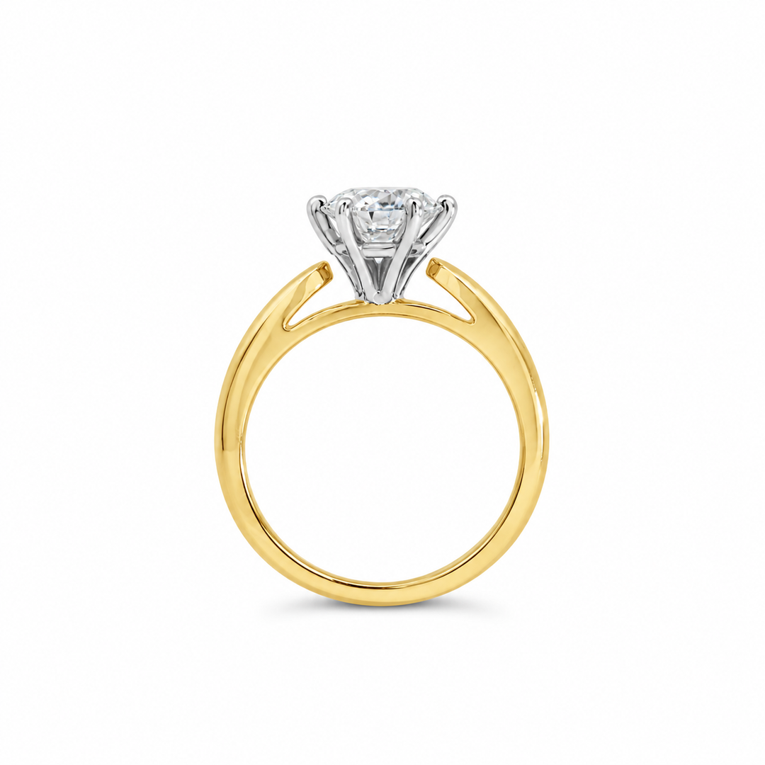 Women's 14K Yellow And White Gold Solitaire Ring Mount (420-00111)