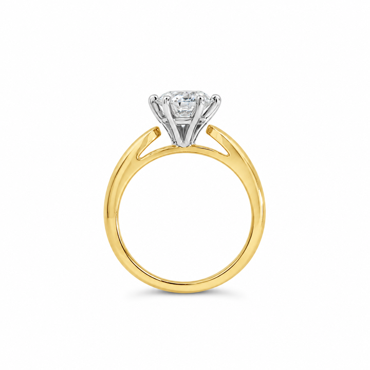 Women's 14K Yellow And White Gold Solitaire Ring Mount (420-00111)