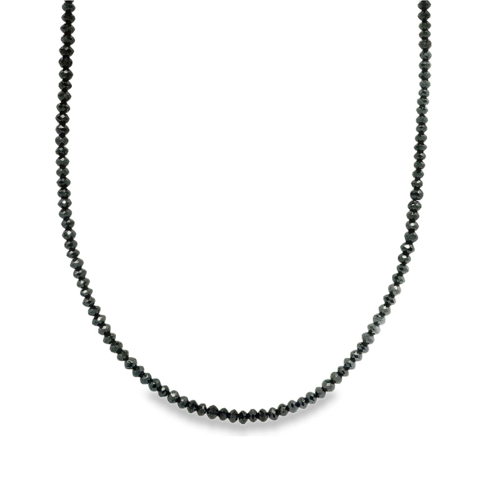 14K Yellow Gold 22.00 CTW Black Diamond Bead 20" Necklace
