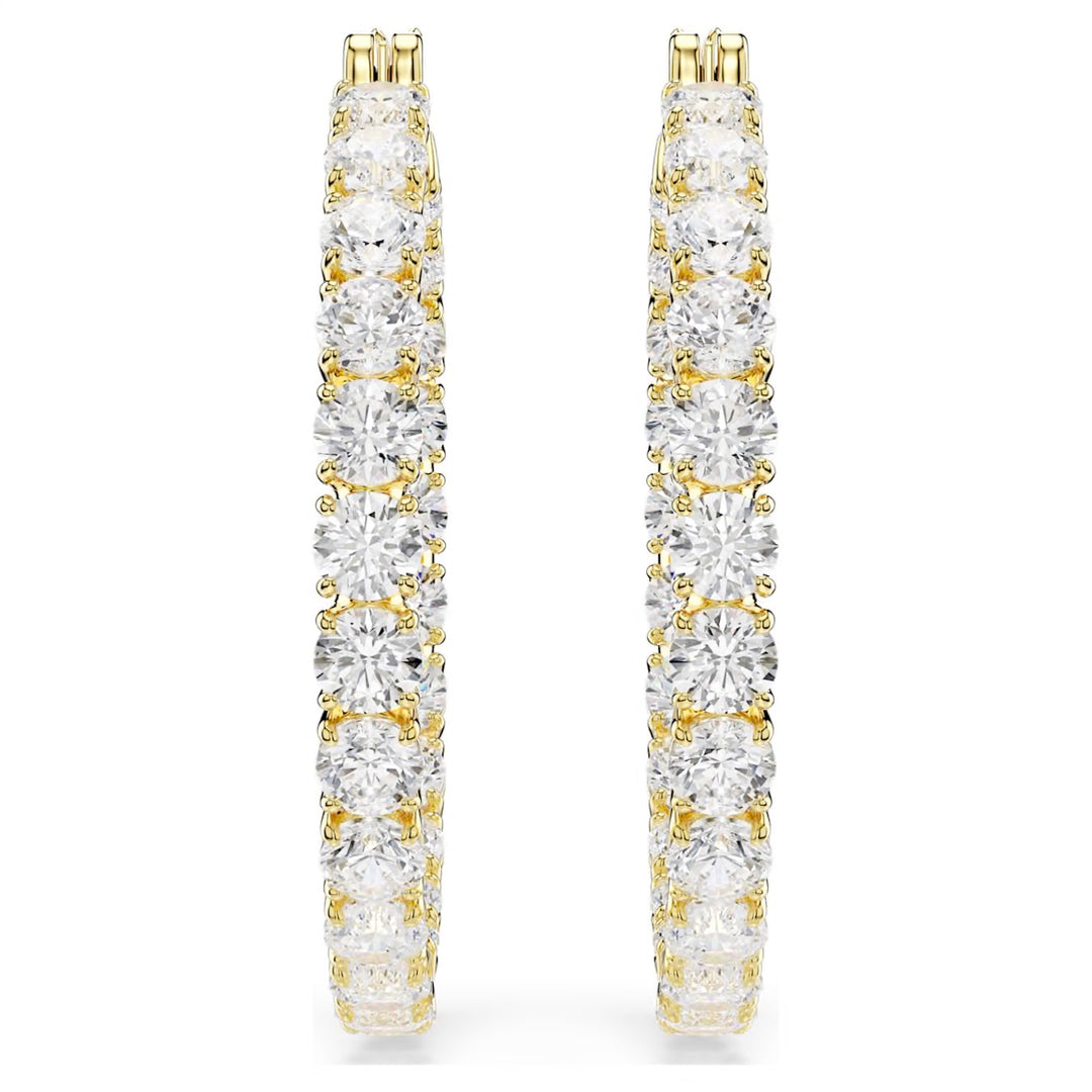 Swarovski Matrix Gold-Tone Plated Hoop Earrings With Clear Cubic Zirconia 5750620