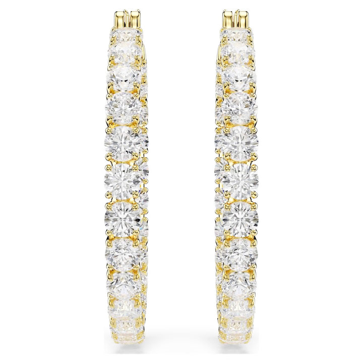 Swarovski Matrix Gold-Tone Plated Hoop Earrings With Clear Cubic Zirconia 5750620