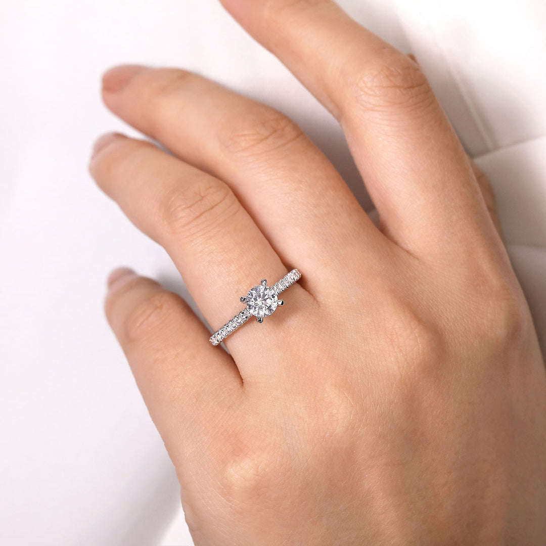 Women's 14K White Gold Classic Diamond Semi-Mount Engagement Ring