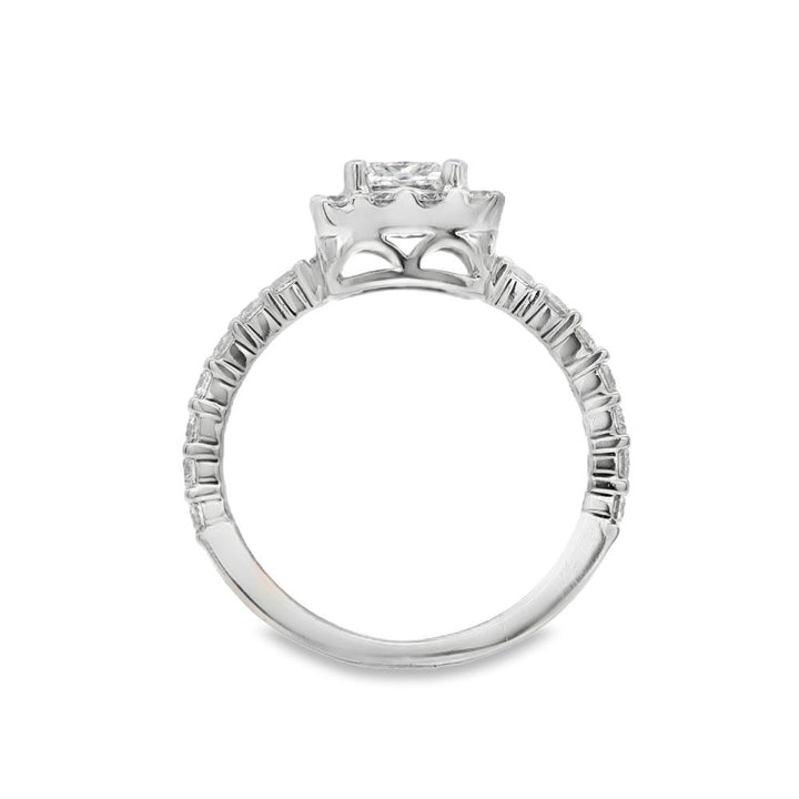 Estate - Platinum Halo 1.50 CTW Diamond Engagement Ring, Size 6.5