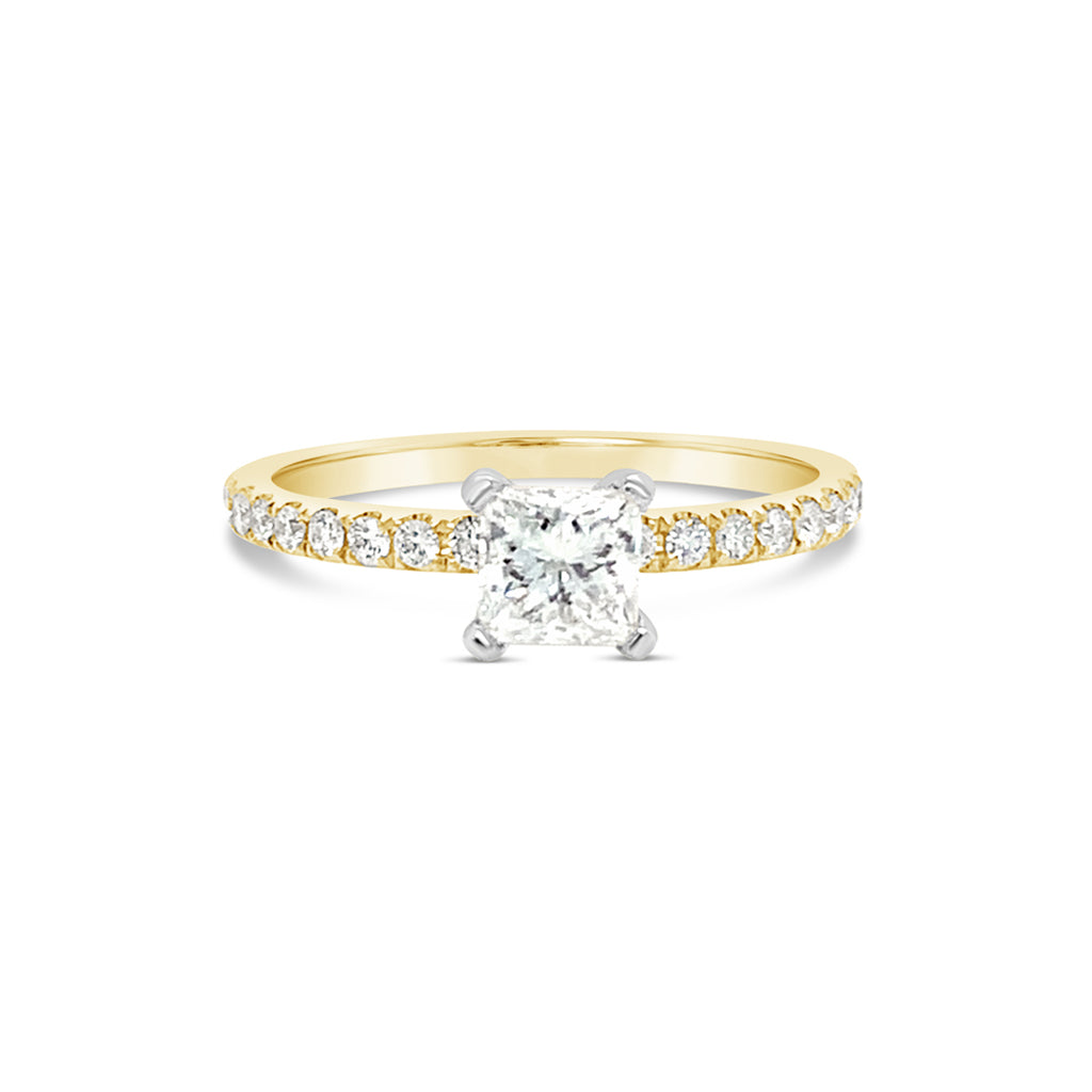 14K Two-tone Gold 0.22 CTW Diamond Engagment Ring Semi-Mount