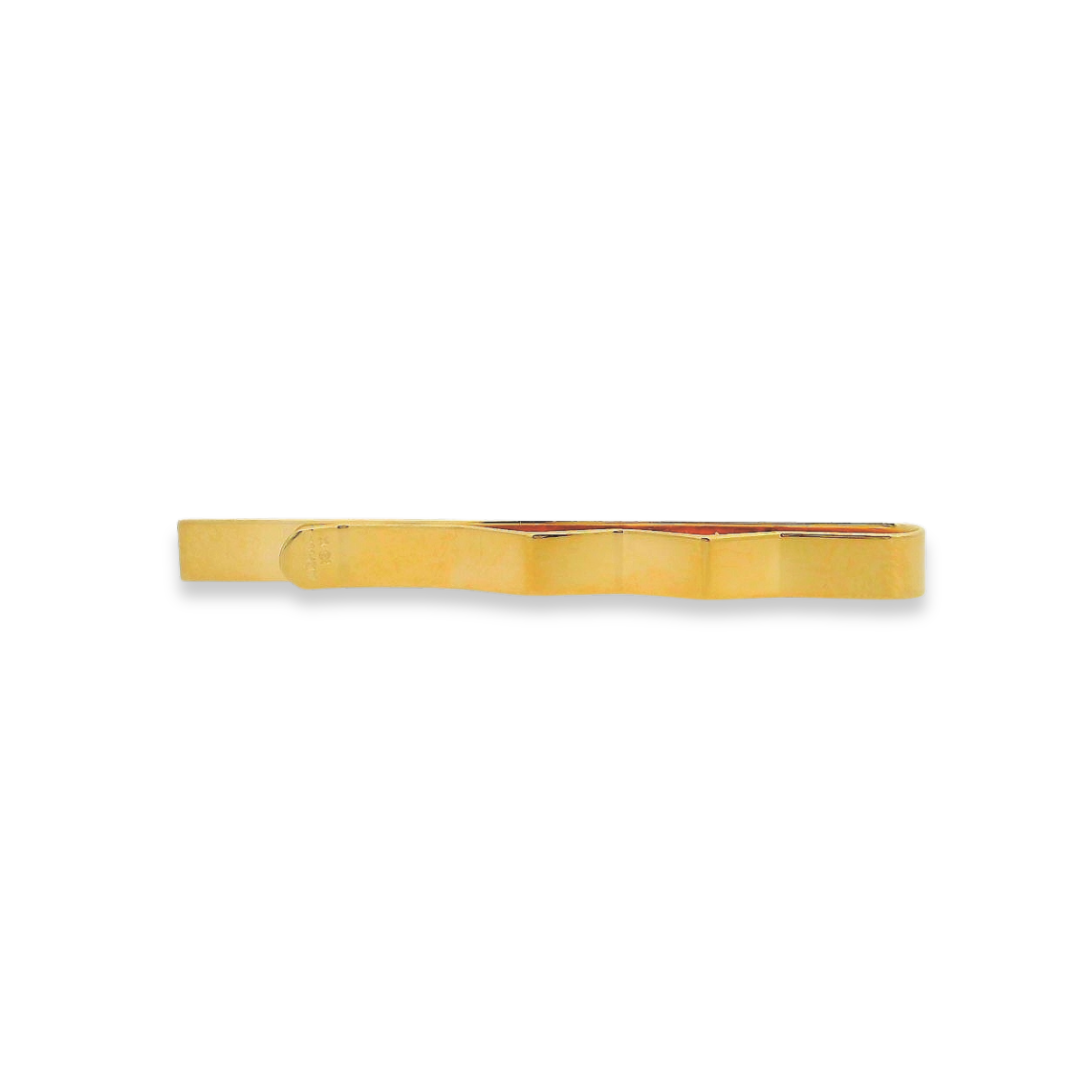 Estate - 10 Karat Yellow Gold Polished And Textured Finish Tie Clip