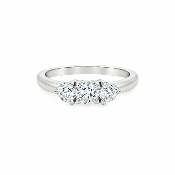14K White Gold Three Stone 0.53 CTW Diamond Engagement Ring
