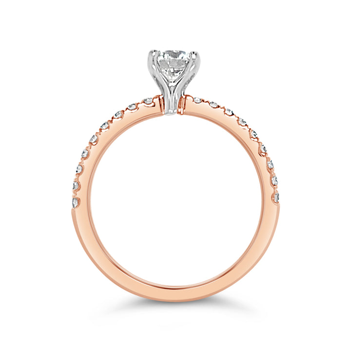 14K Two-tone Gold 0.25 CTW Diamond Engagement Ring Semi-Mount