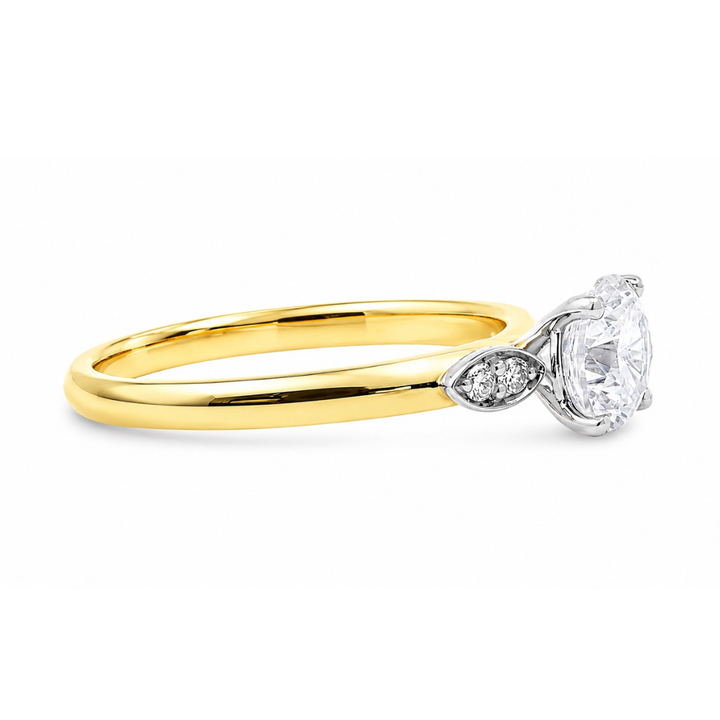 18K Yellow And White Gold Classic 0.06 CTW Diamond Semi-Mount Engagement Ring