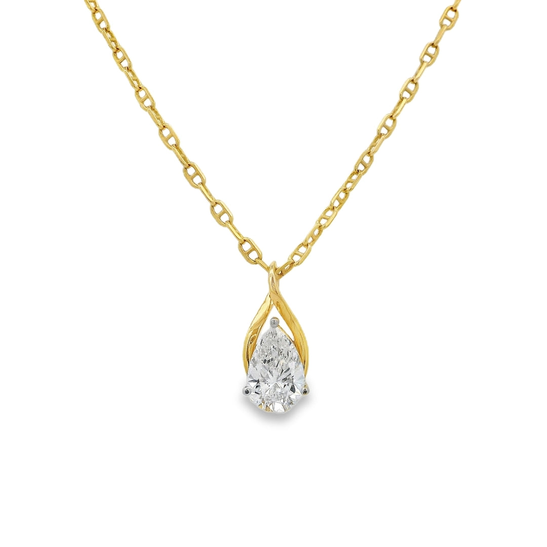 14K Yellow Gold 1.03 CTW LAB Diamond Pendant