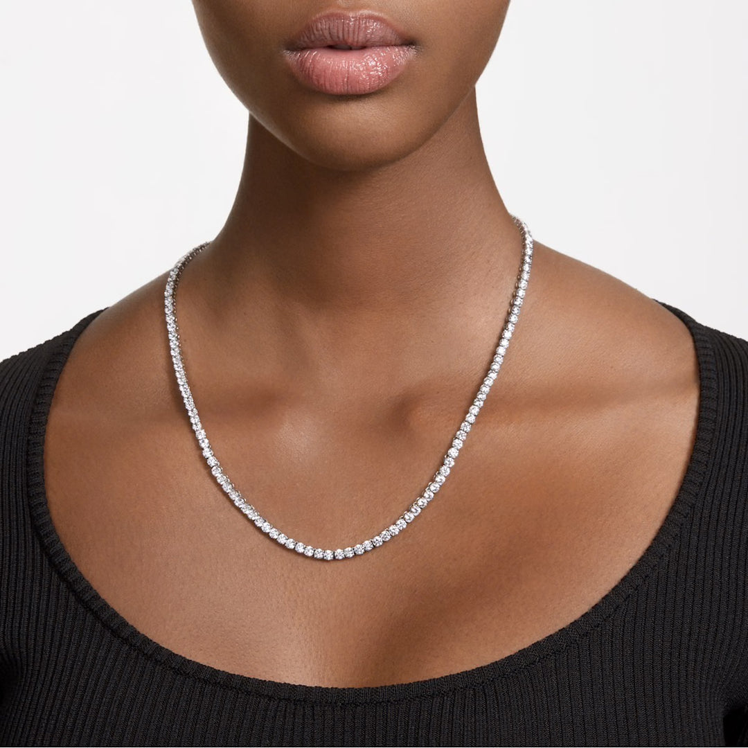 Swarovski Matrix Rhodium Plated Necklace With Clear Zirconia's 5681796
