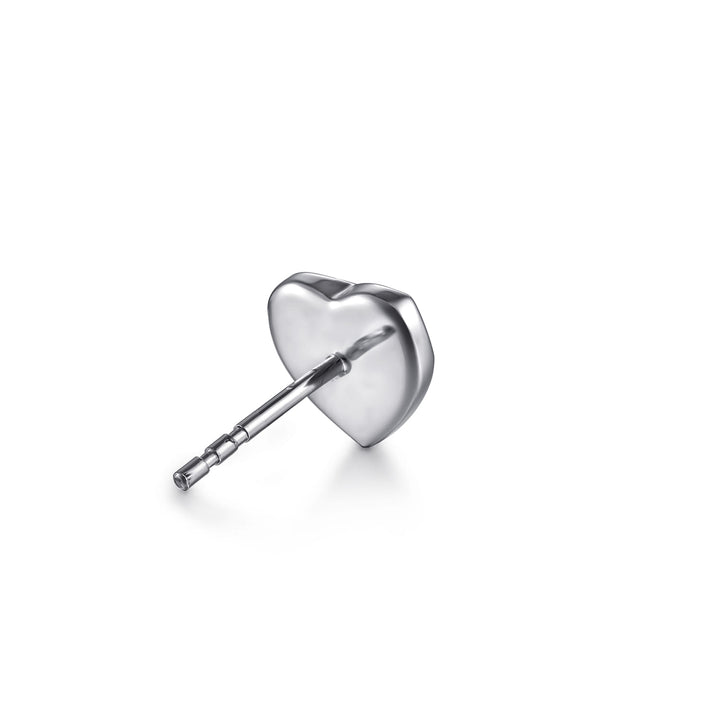 Sterling Silver Gabriel & Co. Heart Stud Earrings With Diamonds