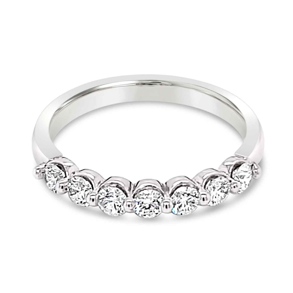14K White Gold Women's 0.52 CT Total Weight Diamond Band