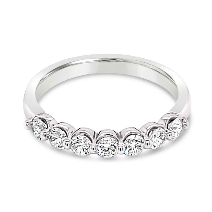 14K White Gold Women's 0.52 CT Total Weight Diamond Band