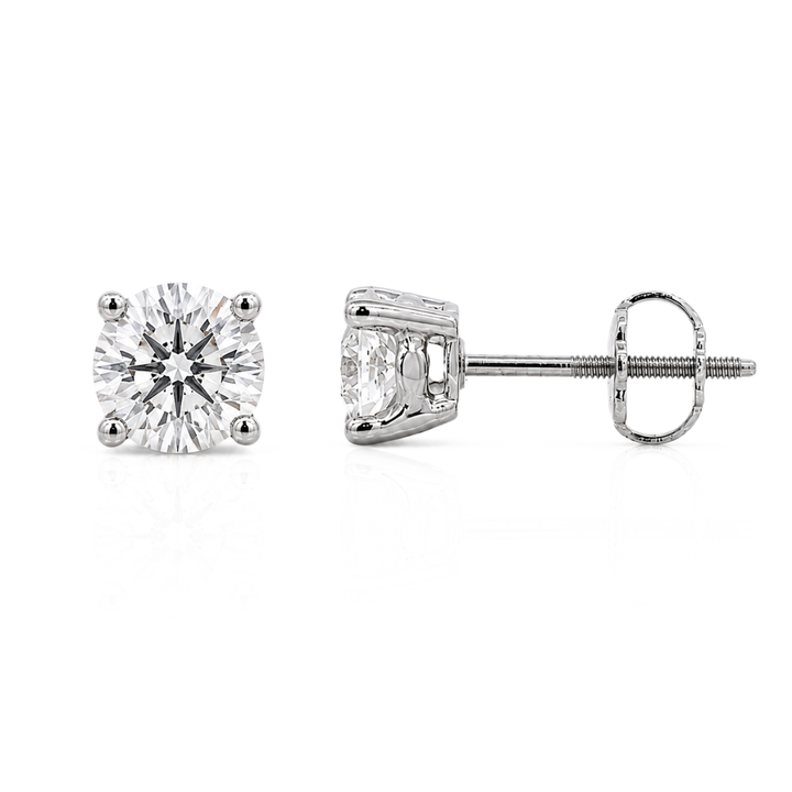 14K White Gold 1.50 CTW Lab Grown Diamond Stud Earrings